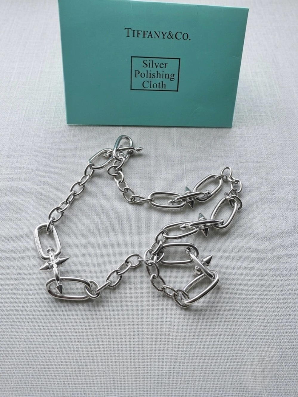 Necklace 16” 57G + Tiffany & Co.Velvet Drawstring Pouch & Polishing Cloth